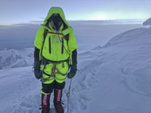 Kuntal Joisher on the summit ridge of Mt Everest on May 23rd